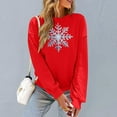 thumbnail image 6 of FAWUUDO Womens Fall Sweater Cute Bow Print Long Sleeve Pullover Casual Oversized Red, 6 of 6