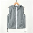 thumbnail image 5 of AHTJRT Hooded Vest for Boys Girls Sleeveless Zip-Up Lightweight Breathable Vests Summer Outdoor Sun Protection Tops with Pockets Gray 7-8 Years, 5 of 10