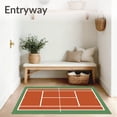 thumbnail image 3 of ODIKA 5'x7' Machine Washable Non-Slip Area Rug, Clay Tennis Court High Traffic Rug, Red, 841154, 3 of 7