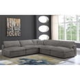 thumbnail image 2 of Maklaine Contemporary Gray Velvet Down Filled Modular Sectional Sofa, 2 of 5