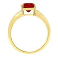 thumbnail image 2 of 2 ct Cushion Cut Natural Garnet Solitaire 18K Yellow Gold Womens Engagement Ring, 2 of 3