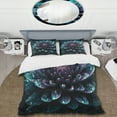 thumbnail image 2 of Designart "Sacred Lotus Floral Bloom Purple I" Floral Lotus Bedding Covert Set - Lotus Purple Floral Bed Set With 1 Sham, 2 of 6