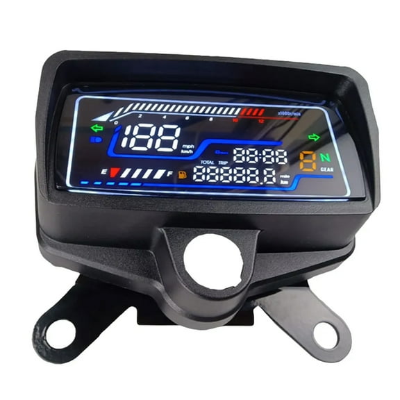 BIBABLYKE Multifunctional LED Tachometer Digital Motorcycle Dashboard with Speedometer Gauge 12V Accurate Readings for CG125 CG150