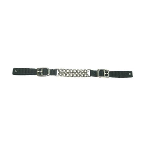 Jacks 929-BK Double Row Round Link Curb Strap - Black