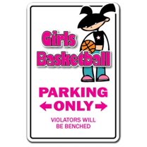 Girls Basketball novelty sticker | Indoor/Outdoor | Funny Home Décor for Garages, Living Rooms, Bedroom, Offices | SignMission Team Gift School Girl Decal Wall Plaque Decoration