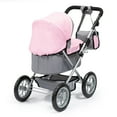 thumbnail image 3 of Bayer: Trendy Baby Doll Pram with Adjustable Handle, Foldable Pink/Grey Stroller for Dolls, 3 of 8