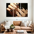 thumbnail image 2 of Elephant Stock Classy Neutral Nails Wall Art - Horizontal Multi Panel Canvas - Salon Wall Decor - Fashion And Beauty Multi Panel - Black And Beige Decor - 65" x 42", 2 of 4