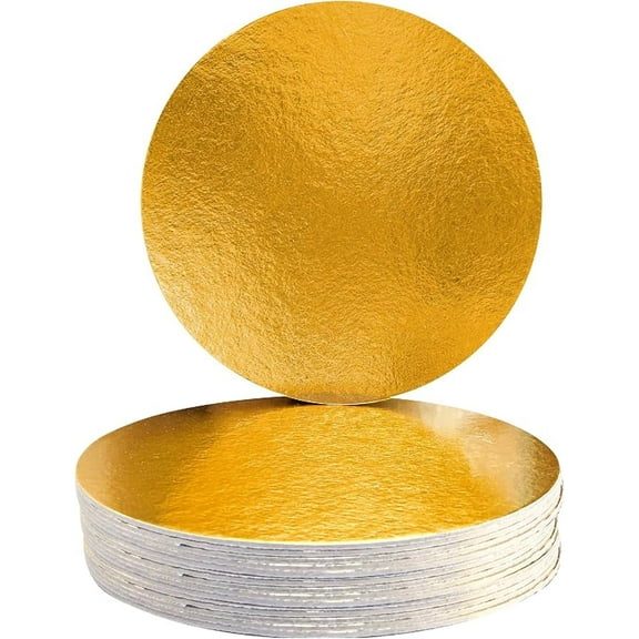 10" Gold Round Compressed Cakeboards, 10 ct.