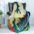 thumbnail image 4 of Fantasy Soft Flannel Fleece Throw Blanket, Fictional Forest with Stereoscope Trees Dimensional Vibrant Colored Depth Image, Cozy Plush for Indoor and Outdoor Use, 50" x 70", Multicolor, by Ambesonne, 4 of 5
