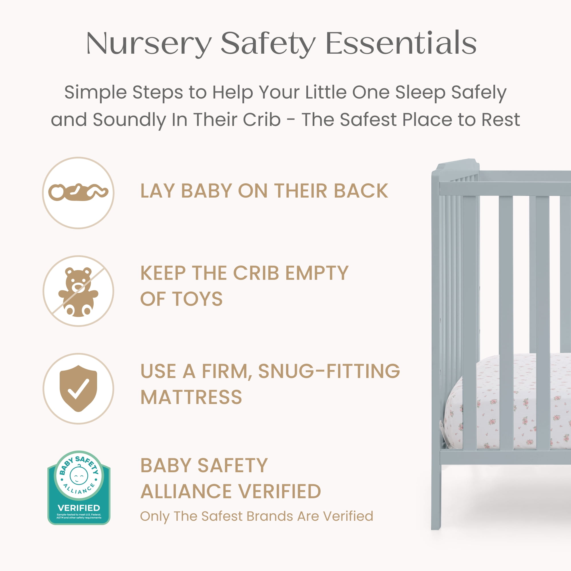Delta Children Emmie 4-in-1 Convertible Crib - Converts from Baby Crib to Toddler Bed, Daybed and Sofa Bed, Fits Standard Full-Size Crib Mattress, Porcelain Blue