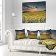 thumbnail image 2 of Designart Sunflower Sunset with Cloudy Sky - Landscape Printed Throw Pillow - 16x16, 2 of 4