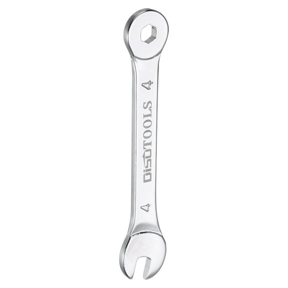 Uxcell 4mm 6-Point Thin Combination Wrench Double Ended Box and Open End Chrome Plated Steel, Silver