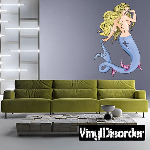 Detailed Mermaid Sticker - 36 Inches
