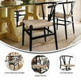 thumbnail image 4 of Flash Furniture Commercial Grade Wishbone Style Wood and Kraft Paper Stackable Dining Chair with Black/Natural Finish - Set of 2, 4 of 11