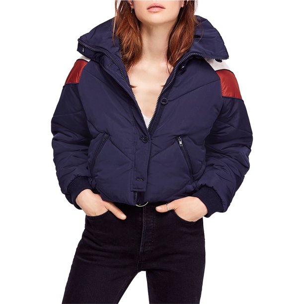 Chaqueta de esquí recortada para mujer Free People, azul, grande