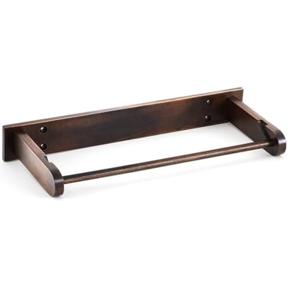 Wall Mounted Wood Paper Towel Holder Wooden Roll Hanging Organizer Adhesive No Drill Under Cabinet Wood Paper Towel Holder Kitchen Towels Dispenser Rack$$Home Decor, Kitchen, & Other