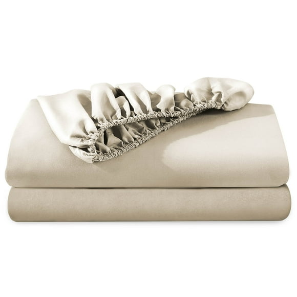 2-Pack Microfiber Fitted Bottom Sheets Sand Twin XL