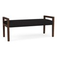 thumbnail image 1 of Pemberly Row Waiting Reception 2 Seat Bench Wood Frame in Black, 1 of 5