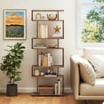 thumbnail image 2 of Costway 6-tier Storage Bookshelf S-shaped Geometric Bookcase with Anti-toppling Kits Brown, 2 of 9