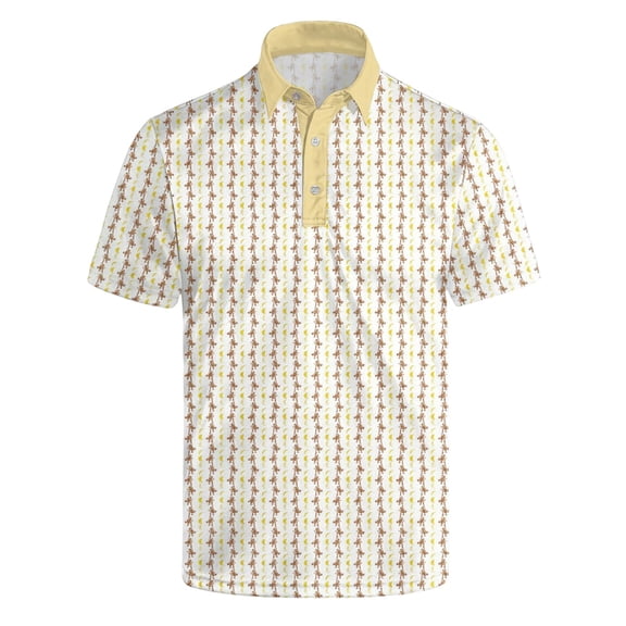 CONROSES Men's Short Sleeve Polo Shirts Funny Graphic Collared Polo Shirt for Men Casual Golf Shirts