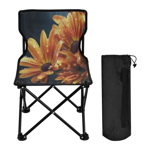 BZSMCE Camping Chairs Modern Radiant Orange Blossoms Pattern Folding chair