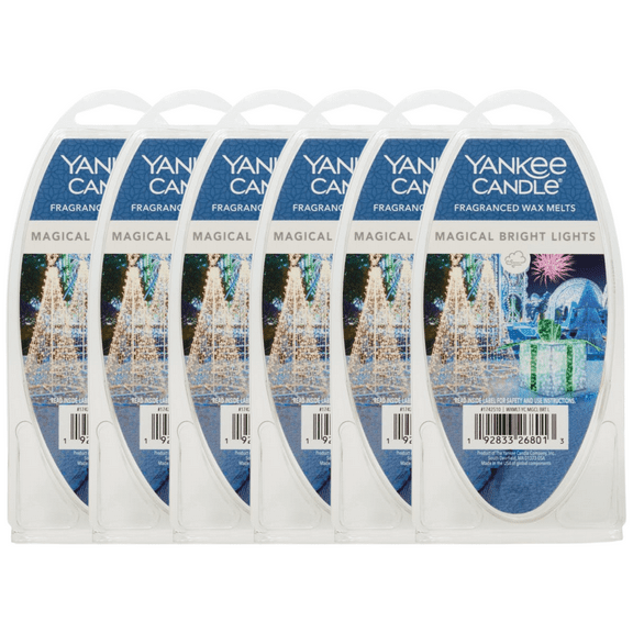 Yankee Candle Magical Bright Lights Fragranced Wax Melts, 6 Wax Spheres per Package, Pack of 6 (36 Cubes Total)