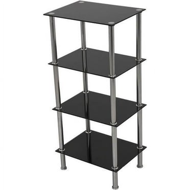 AVF S44-A Small 4-Shelf Unit, Black Glass and Chrome