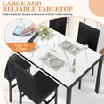 thumbnail image 3 of 5 Piece Dining Room Table Set, Modern Dining Table Sets with Black PU Leather Chairs for 4, White Faux Marble Pattern Rectangle Kitchen Table Set for Bar Living Room Breakfast Nook Small Space, 3 of 10