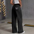 thumbnail image 4 of Eltusu Girls Jeans with Pockets, Wide Leg Solid Color Loose Fit Elastic Waist Denim Pants Black Size 8-9 T, 4 of 7