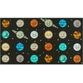 thumbnail image 3 of Planet Smiley Face Classroom Rug, Washable Educational Daycare Rug For Kids Room Seating, Non-Slip Classroom Rug Teacher Rug For Teaching And Playroom 1x2ft, 3 of 6