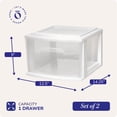 thumbnail image 4 of Carrito organizador HOMZ de 2 unidades, 1 cajón, plástico transparente, 36 x 22 x 23 cm, 4 of 8