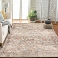 thumbnail image 2 of COZONY Vintage Flower 8x10ft Area Rug, Camel, Non-Shedding Washable Carpet for Dining Room, Living Room, or Office, 2 of 8