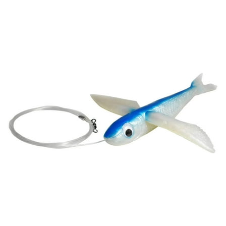 8" Blue and Pearl Flying Fish Lure Rigged - Mahi, Tuna, Wahoo Lure