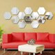 thumbnail image 1 of Miuline - 48 pegatinas de pared con espejo acrílico 3D, diseño hexagonal, para decoración del hogar, sala de estar, dormitorio, TV, fondo, 1 of 8