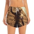 thumbnail image 2 of Gukieu Egyptian Cat Pharaoh Magic Print Women's Sports Shorts with Drawstring Elastic Waistband for Running, Yoga, Fitness-Large, 2 of 7