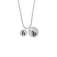 thumbnail image 2 of Delight Jewelry Silvertone Disc 1/2'' Initial - h - Silvertone Script Initial Disc - & - Charm Necklace, 20"+3", 2 of 4