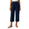thumbnail image 2 of BUIGTTKLOP Womens Capri Pants High Waisted Lounge Pants Straight Wide Leg Summer Beach Capris, 2 of 8