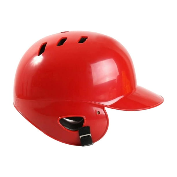 Casco de bateo de béisbol transpirable, equipo de béisbol con doble protección para las orejas, casco de sóftbol para competición de torneos al aire Rojo