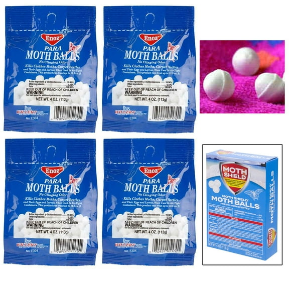 4 Bags Moth Shield Balls Kills Moths & Carpet Beetles Fresh Linen Scent Each 4oz