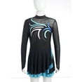 thumbnail image 3 of CHICTRY Kids Girls Figure Skating Dress Long Sleeve Mesh Patchwork Lyrical Dance Leotard Dress Sky Blue 10, 3 of 7