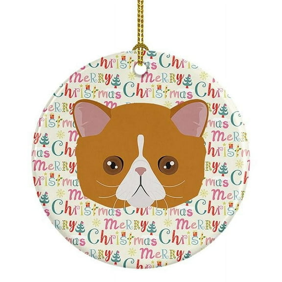 Exotic Shorthair Cat Christmas Ceramic Ornament 2.8 in x 2.8 in