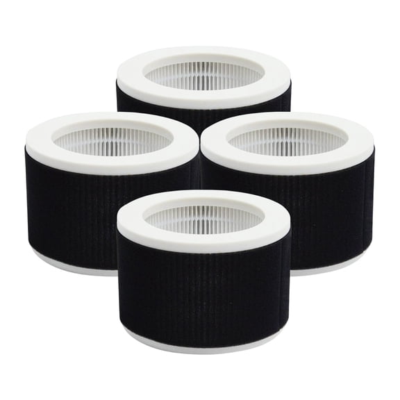 Nispira 3-in-1 True HEPA Replacement Filter Compatible with KOIOS and MOOKA EPI810 Air Cleaner Air Purifier. Odor Eliminator. 3 Stage Filtration. 4 Filters