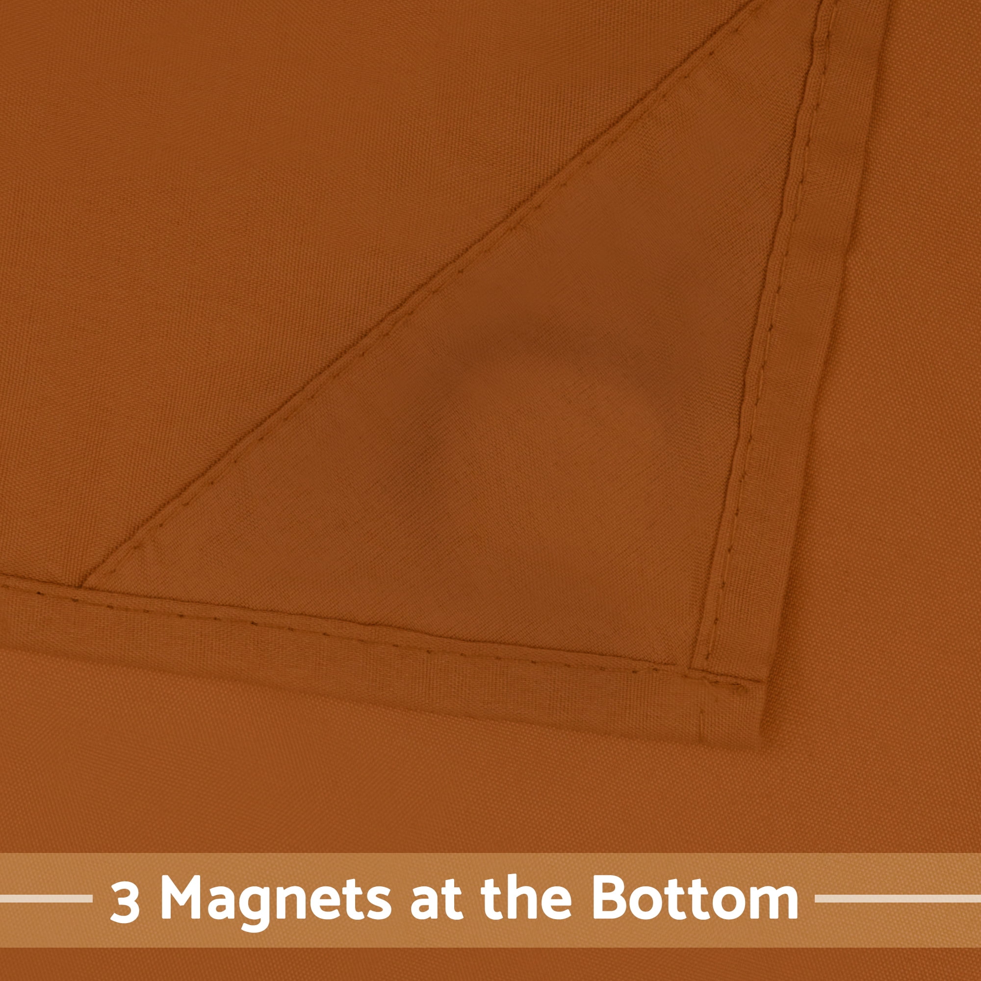 Mrs Awesome Waterproof Fabric Shower Curtain Liner Microfiber with 3 Magnets, Burnt Orange -72"x72"