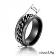 thumbnail image 5 of LINXIQIN Mens Titanium Ring Wedding Band Chain Rotatable Ring Texture Personalized Hip Hop Style With Gift Box, 5 of 9