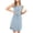Blue, variant on Tumotour Summer Tank Dress for Womens V Neck Sleeveless Button Down Party Dress Beach Dress With Pockets Knee Length Drawstring Tunic Midi Sundress