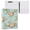 thumbnail image 3 of WOBOGO Cute Sloth Sitting on Tree Pattern File Folders Extra Large Capacity to Hold 200 Sheets of Documents Hard Shell Ring Binder for School Home Office, 3 of 10
