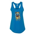 thumbnail image 2 of Bear Painting Splatter Abstract Art Animal Lover Ladies Racerback Tank Top, Turquoise, Small, 2 of 3