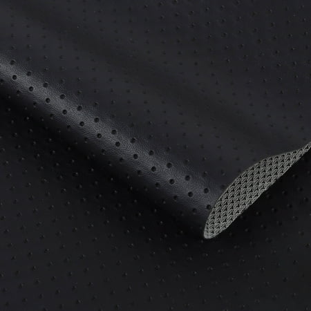 SEMI Perforated Artifical Leather Upholstery Fabrics Black Semi-perforated leather refers to the perforation of ordinary artificial leather  which not only increases the sporty design sense  but also solves the problem of air permeability. Perforated is not perforated all the way through the product. This is a simulated perforation that only perforates the vinyl top side. Perfect for commerical upholstery and automotive furnishing.