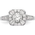 thumbnail image 4 of 14K White Gold 14Kw Round Diamond Semi-Mount Cushion Halo Engagement Ring (Size 7) Made In India rm2266e-050-waa, 4 of 5