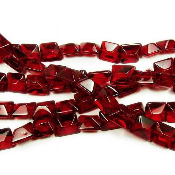 14x16mm 12 Inches Dark Ruby Red Glass Faceted Nugget Beads ForJewelry Making